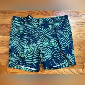 Margaritaville Green and Blue Leaf Swim Shorts